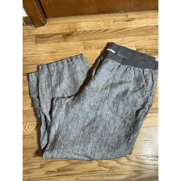 coldwater creek Women 100% Linen Gray Pants Sz 20W - Picture 1 of 7